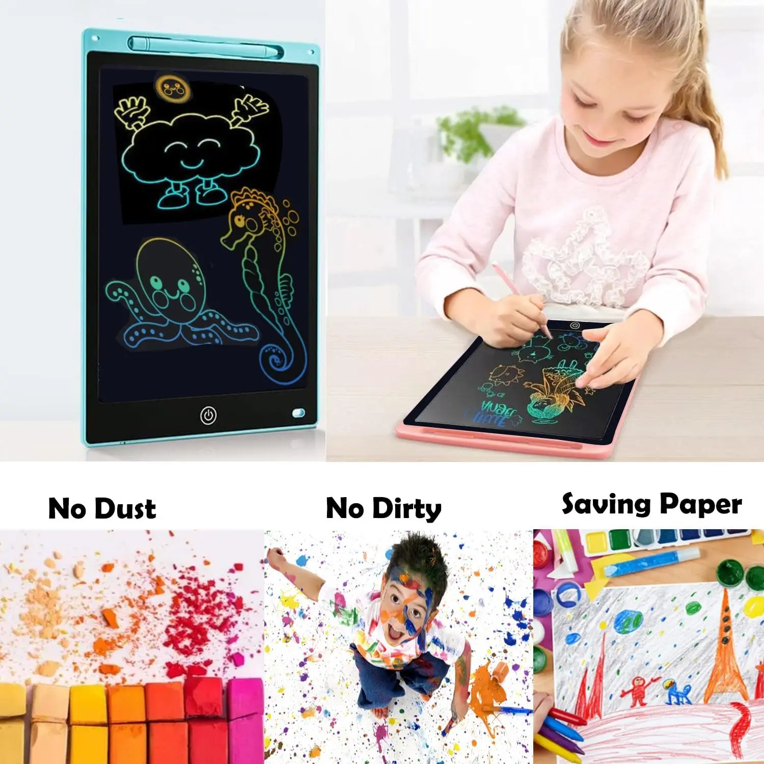 Children drawing on LCD Writing Tablet