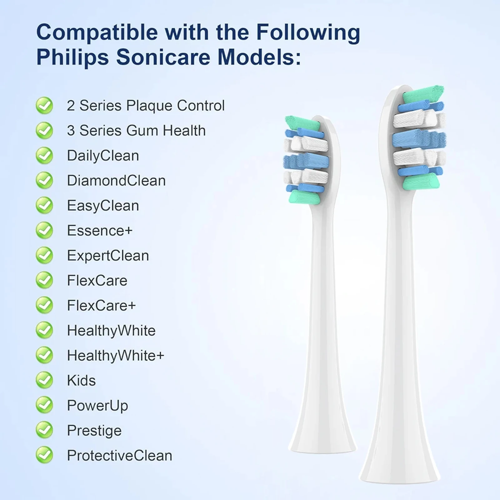 8pcs Replacement Toothbrush Heads Compatible with Philips Sonicare Replacement Electric Brush Head 4100 6500 6100 7500 5300 1100