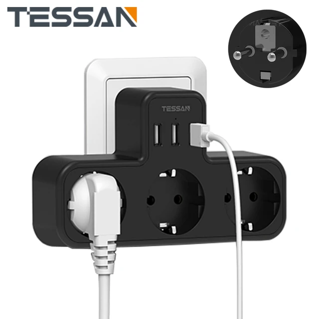 TESSAN-Prolongateur de prise murale avec ports USB, adaptateur de prise en  T 6 en 1, multiprise Cube, voyage à domicile, Europe, Corée - AliExpress