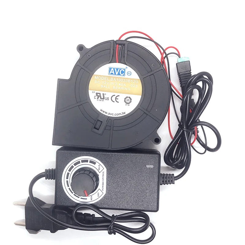 Ventilador Centrífugo Turbo com Velocidade Adaptador de Energia Ajustável Churrasco Ventilador de Refrigeração de Alto Volume de ar Novo Ba1003b12u 9733 9cm 12v 2.4a - Imagem 2