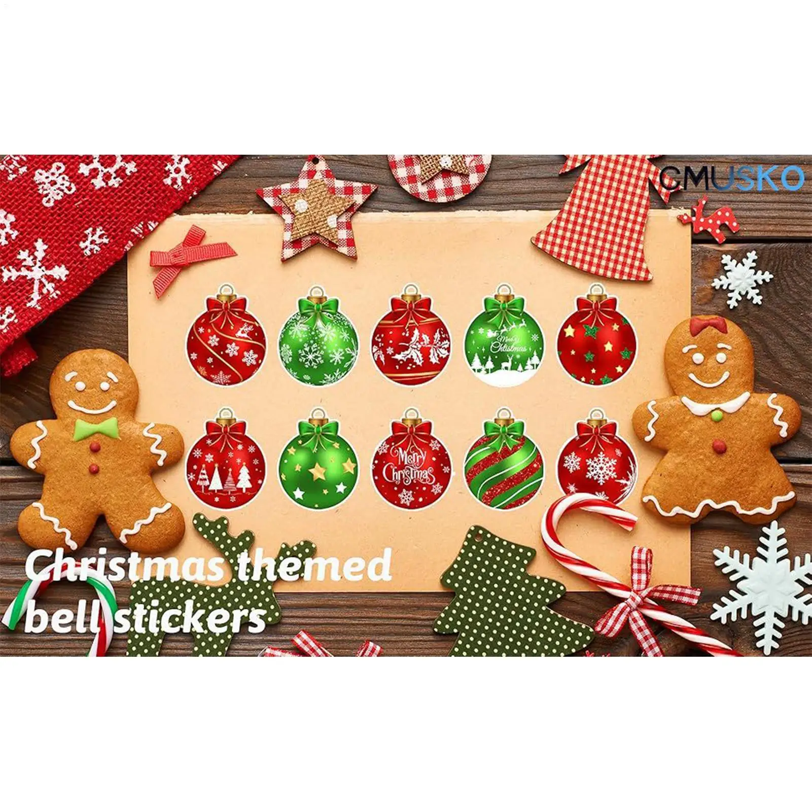Christmas Stickers For Cards 500 Pieces Self-Adhesive Decals Christmas Tags Stickers Wrapping Label For Scrapbook Stationery