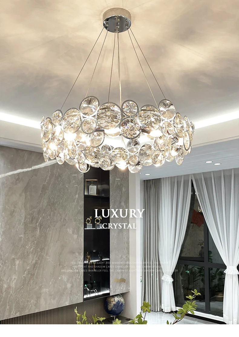 Unique Design Crystal Chrome Chandelier