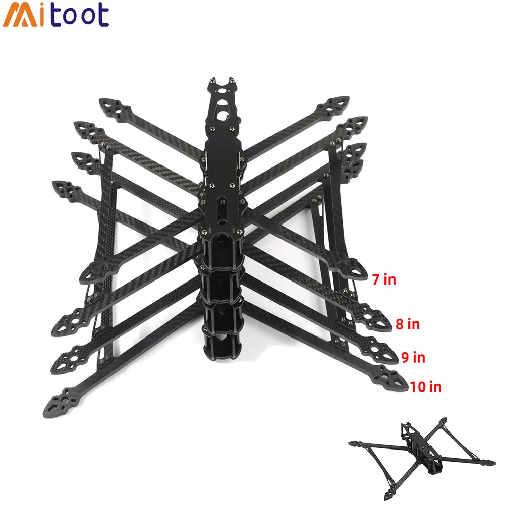 Frame FPV Mark4 V2 em Fibra de Carbono 3K, Quadcopter TrueX de 7, 8, 9 e 10 Polegadas para Kit de Drone de Corrida FPV Freestyle de Longo Alcance