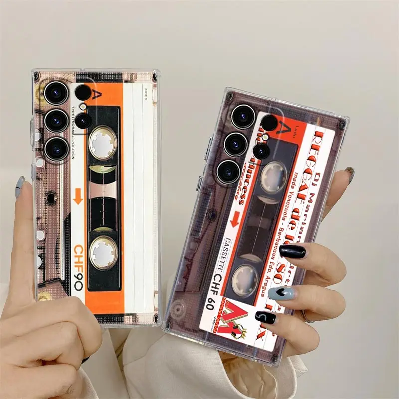 Vintage Cassette Tape Design Clear Phone Case Cover