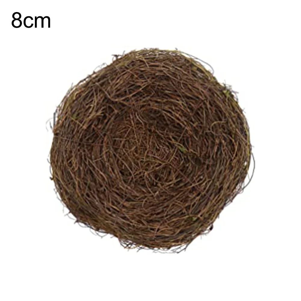 Vintage Round Rattan Birds Nest Crafts Handmade Dry Natural Bird's Nest for Garden Yard Decor Props Wedding Home Party bird nest