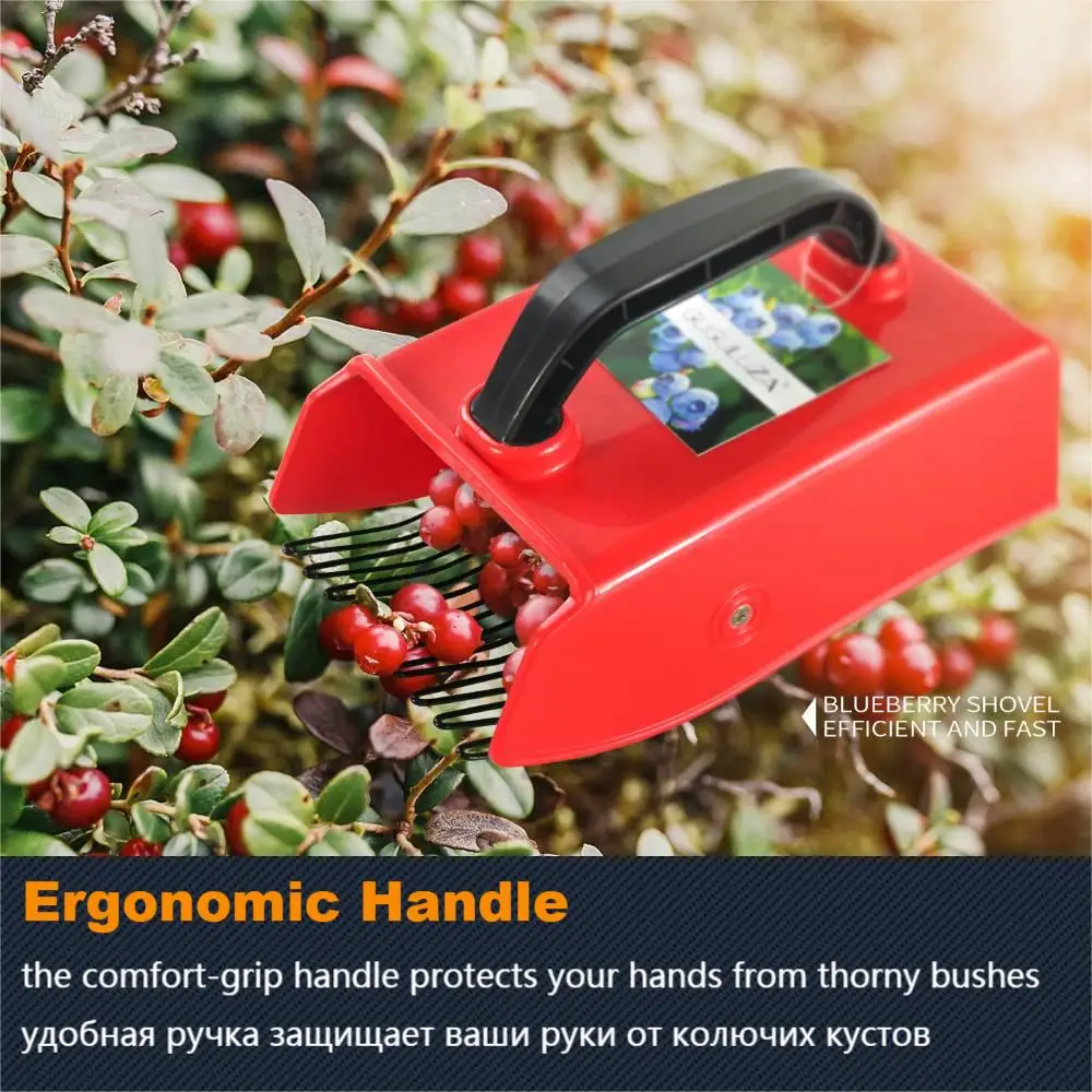 Portable Berry Pickers Metal Comb Rakes Picking Fruit Collecting Scoop Handle Blueberry Collection Harvester Picking Garden Tool berry picker