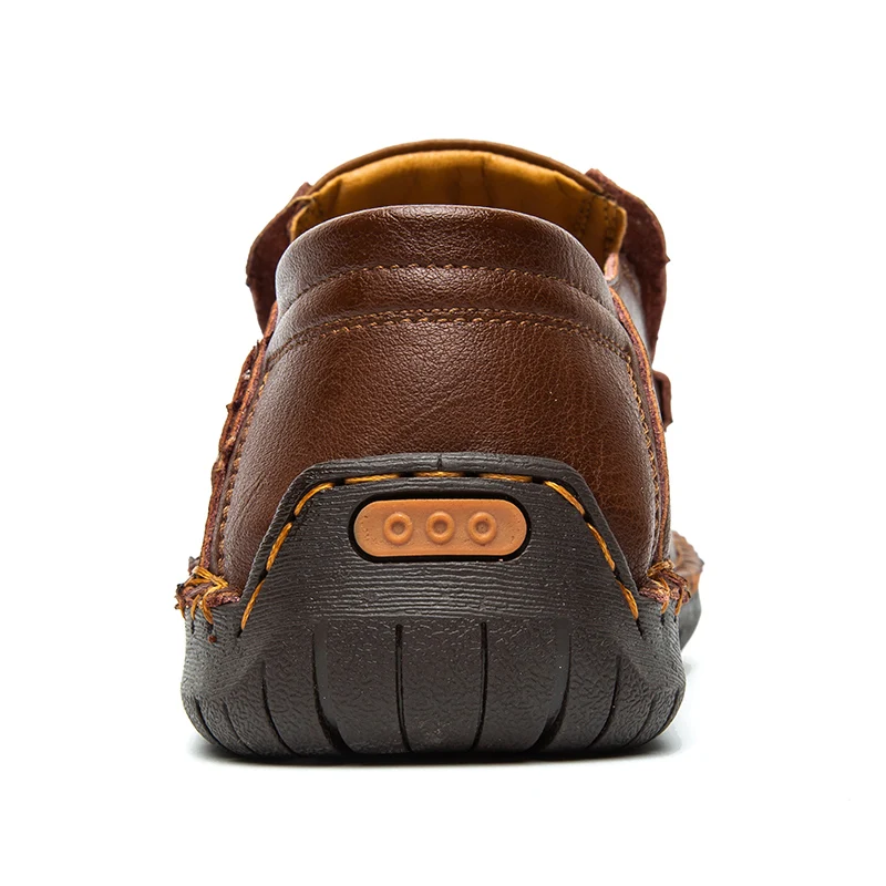 Handmade Leather Men Shoes Men Flats Hot Sale Moccasins Walking Shoes Casual Comfortable Loafers Slip On Leather Man