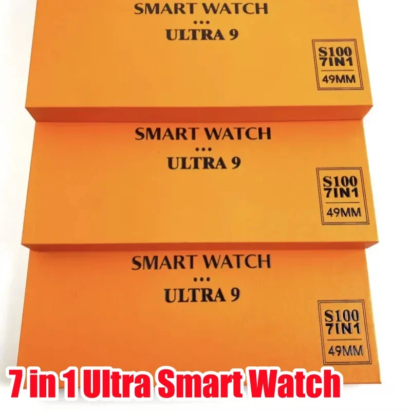7 시계 스트랩 S100 울트라 스마트워치, 2.2HD 아몰레드 원형 스크린, ECG 모니터링, 지능형 보호 케이스 포함, 신제품