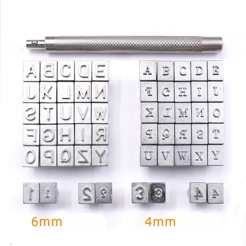 Professionals Leather Digital Printing Punch Tools 36Pcs Letter Number Leather Stamps Set Hand Engraving Tool Kit For Beginners