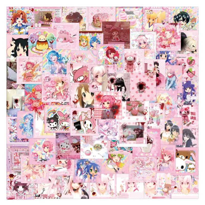 80pcs Cartoon Cute Cutecore Hand Account Decoration DIY Stationery Mobile Laptop Sticker
