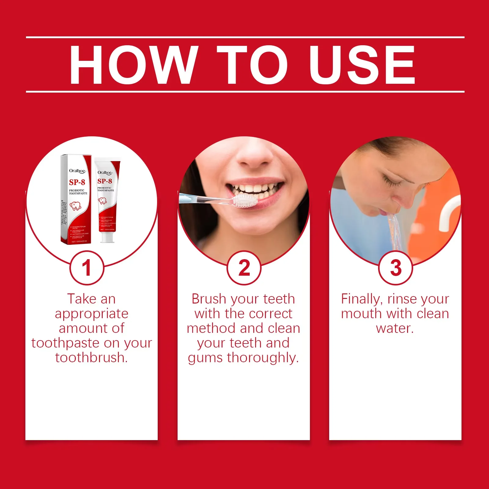 Sp-8 Probiotic Teeth Whitening Product Brightening Mint Fresh Breath Deep Cleaning Remove Plaque Stains Oral Hygiene Toothpaste