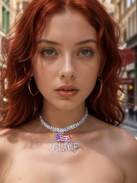 1pc Luxury Trump Pendant Necklace Multi Layer Cuban Chain Fashion Hip Hop Accessories for Women 1