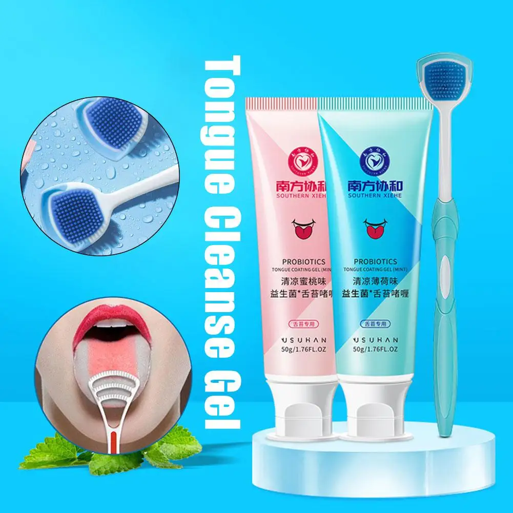 Gel detergente per lingua, detergente per la lingua, con spazzolino per l'igiene orale sana, alitosi per adulti_voghion.com