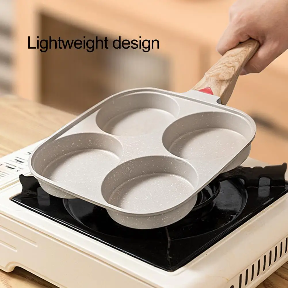 Egg Fry Pan 4 Grids Non-stick Omelet Frying Pan Deepened Base Fast Heat  Conduction Frying Pot Thickened Omelet Egg Poacher