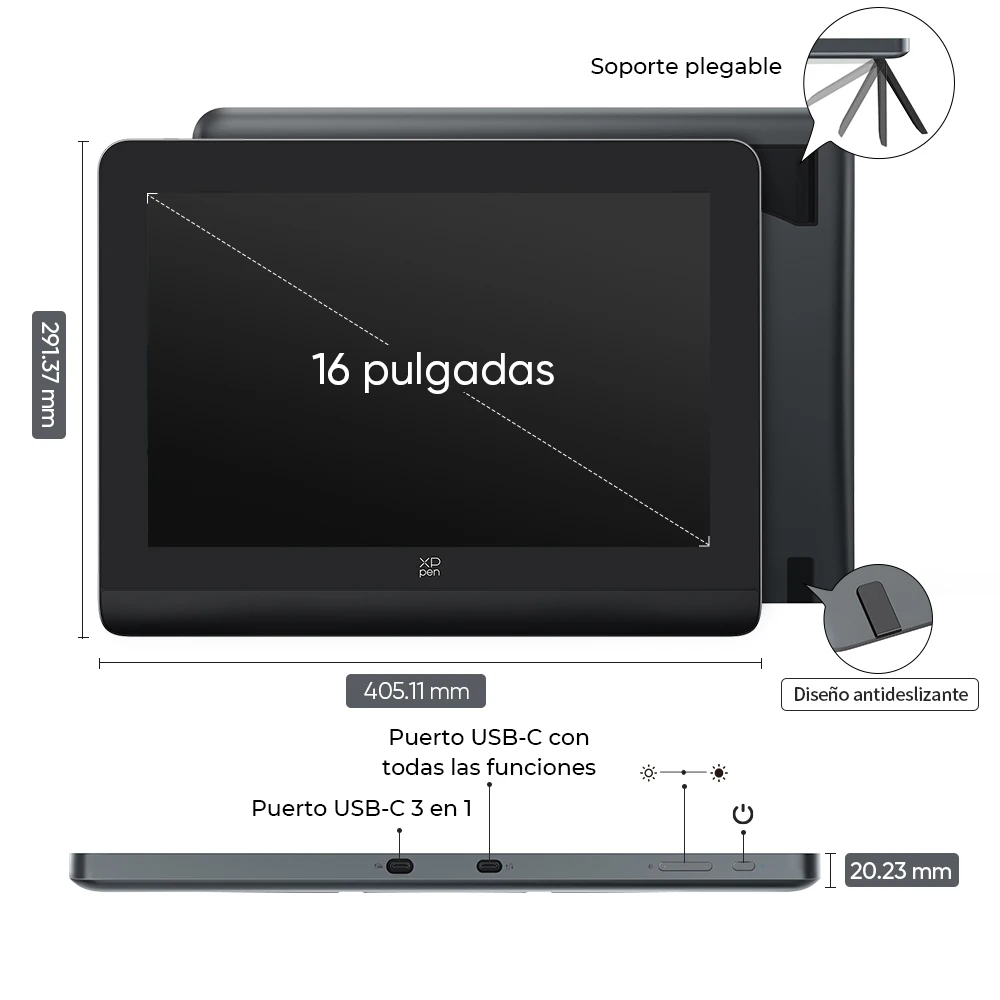 XPPen Artist Pro 16 (Gen 2) Graphics Tablet Monitor 16-inch Drawing Display 16K Pressure Levels 2.5K Resolution Windows Android