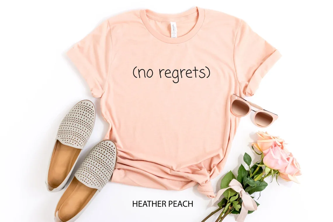 

Sugarbaby No Regrets Funny Graphic T-shirt Funny Sarcastic Cotton Shirt Short Sleeved Tumblr t shirt Unisex Shirt Fashion Tops