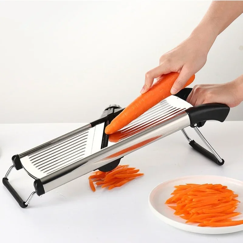 Adjustable Vegetable Slicer Stainless Steel Potatoes Onion Carrot Lemon Cutter Multifunctional Grater Home Kitchen Accessories