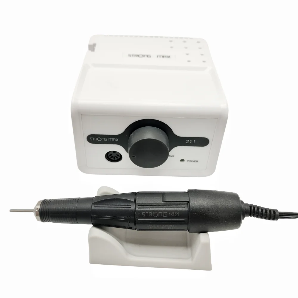 65W Strong Max 211 Dental Electric Nail Drill 35K 102L Handle Milling Cutter Manicure Micro Motor Grinding Machine Nail File Set 3