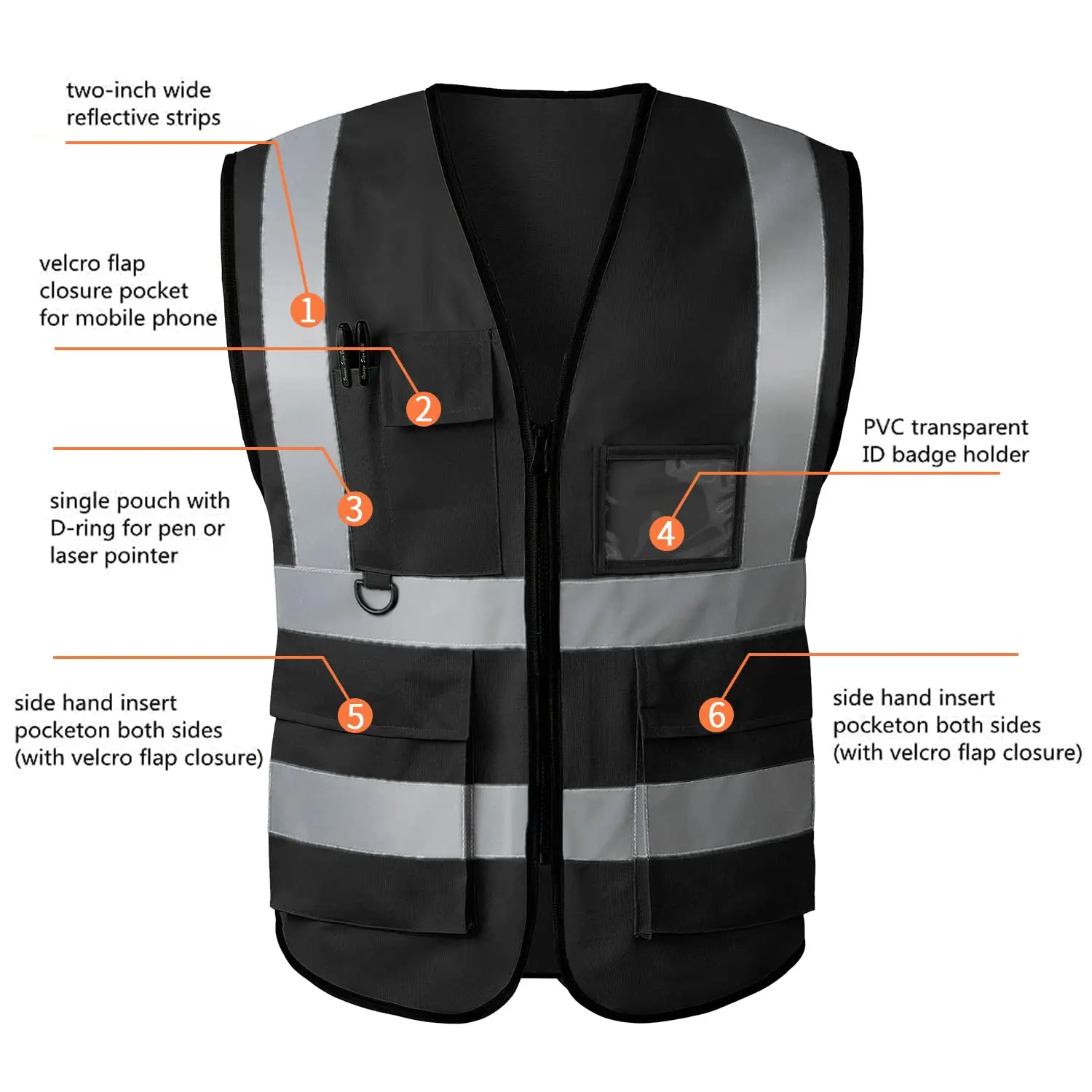 Reflective safety jacket Reflective safety vest Reflective Safety Vest XXXL Motorcycle Jacket For Men Woman