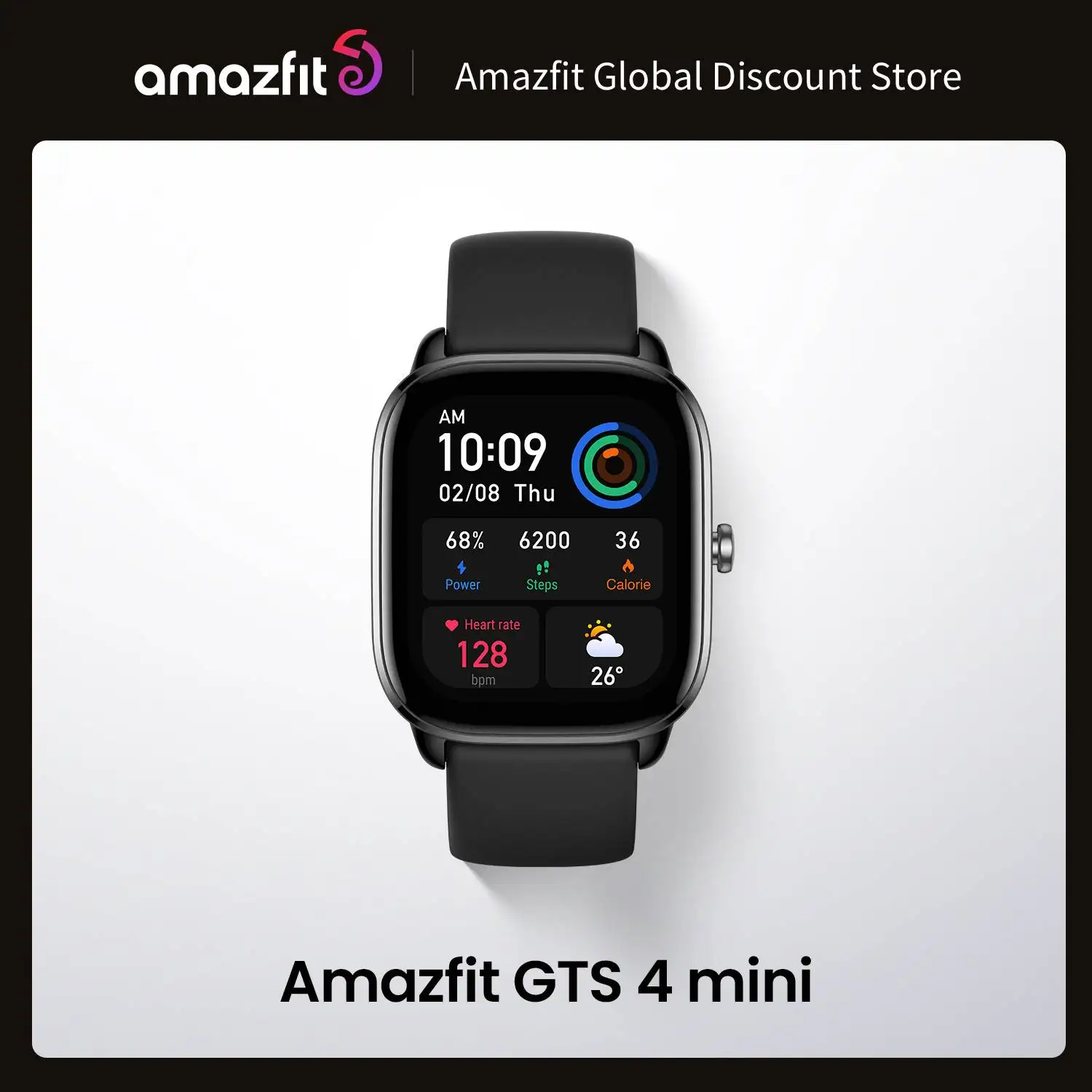 Amazfit GTS 4 Mini Smartwatch 1.65" HD AMOLED Display 120+ Sports Modes Compatible With Android & iOS New Global Version
