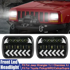 1 paar Rechteckigen Sealed Beam LED Scheinwerfer mit Hoher Abblendlicht  Blinker für Jeep Wrangler YJ Cherokee XJ - AliExpress