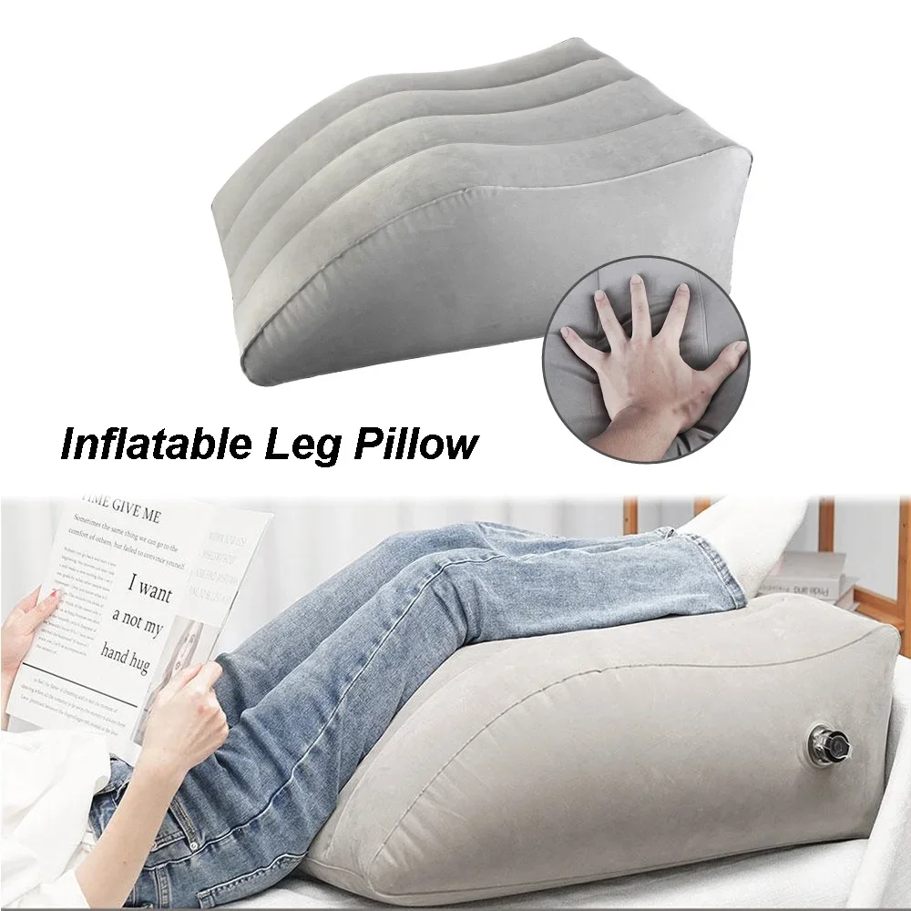 Inflatable Wedge Pillow Portable Inflatable Leg Pillow Wedge Shape Knee Cushion for Travel Camping PVC Foot Pillow for Sleeping