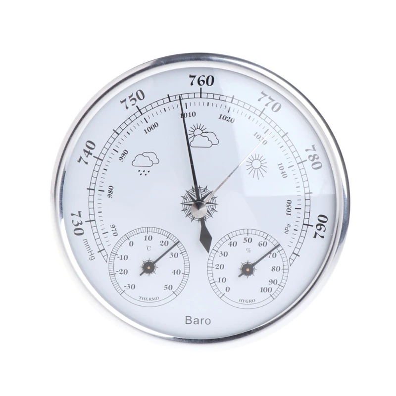 temperature and humidity meter digital pressure gauge 3 in 1 Barometer Thermometer Hygrometer Measure Gauge for Household Weather Station Indoor and Outdoor Use Dial Type