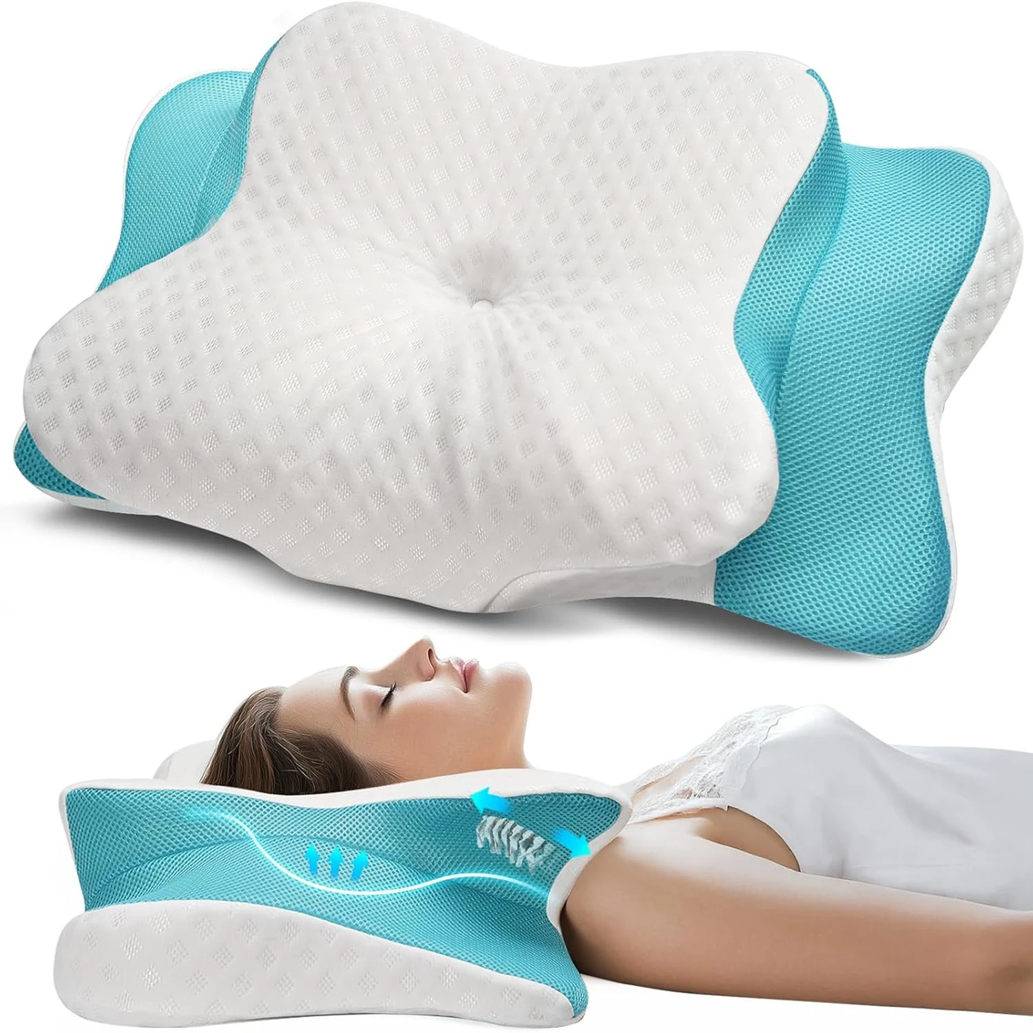 Cervical Ergonomic Memory Foam Pillow for Neck & Shoulder Pain For Side Back Sleepers 1