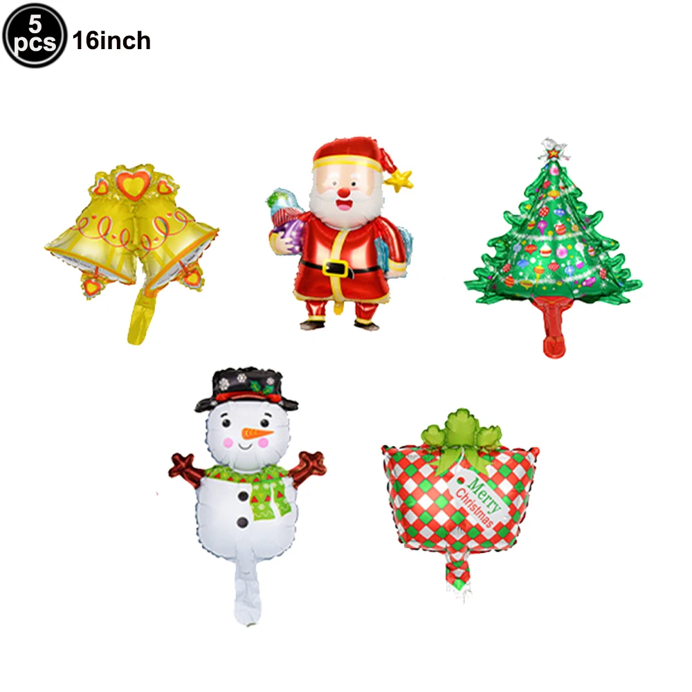 thumbnail image 1 of Mini globos navideños Feliz Navidad Muñeco de nieve Papá Noel Decoración del árbol de Navidad Globos de tamaño pequeño Decoraciones navideñas de invierno 2025, 1 of 5