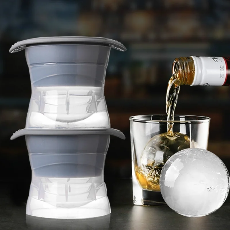 1Pc Big Size Ice Ball Mold Round Ice Cube Maker Silicone Ice Mold  Whiskey Ice Tray