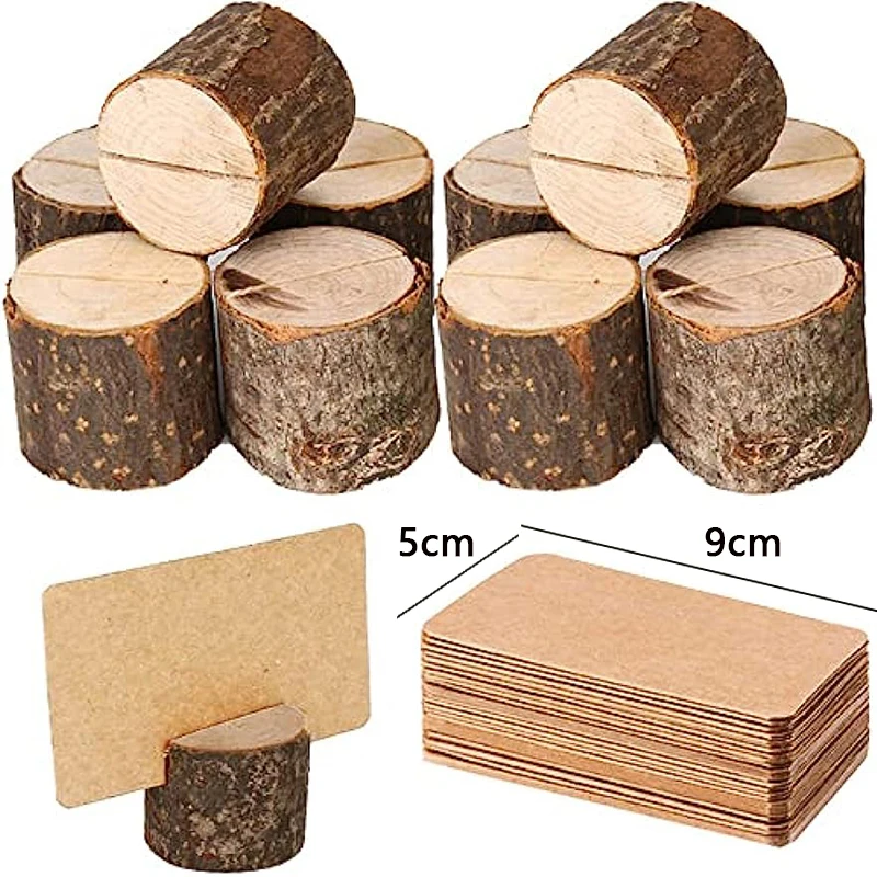 Natural Wooden Card Holders Stand Card Photo Clip Holder For Rustic Wedding Decor Party Table Number Name Sign Message Holder wooden photo name card display stands holder pop memo sign paper price label advertising 1pack