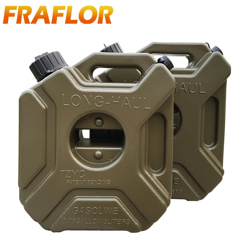0.75 Gallon Motorcycle Red Black Green 3L Backup Fuel Tank Plastic Petrol Can Car Spare Container Petrol Tanks Canister ATV UTV