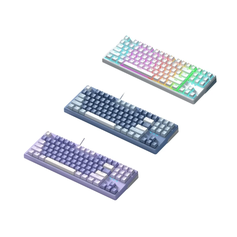 

P82F 87 Keys Mechanical Keyboard RGB Light Hot Swap Wired- Gaming Keyboard PBT- Keycap GASKET Structure X87 Keypad