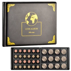Deluxe Coin Collectors Album with 300 Pockets for Comprehensive Organization (Black)