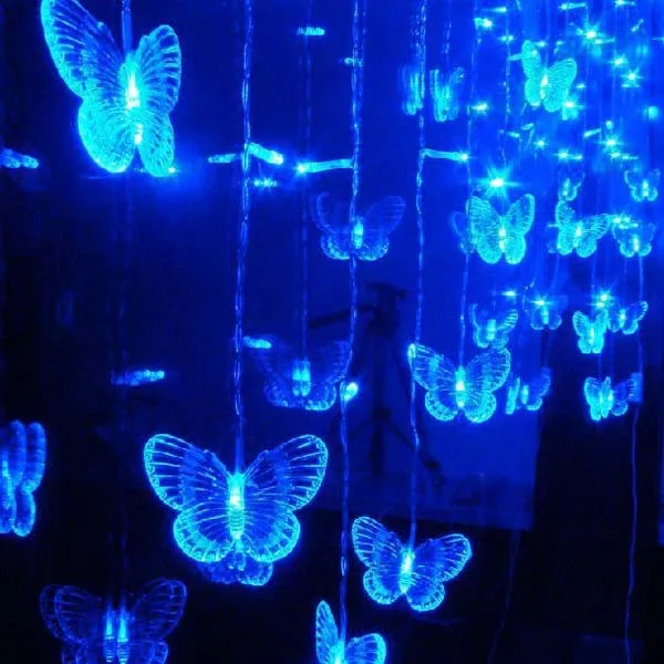 thumbnail image 1 of Guirnalda de luces LED con forma de mariposa o nieve para decoración de interiores, para ventanas, fiestas navideñas, enchufe UE/EE. UU./Reino Unido/AU, 1 of 5