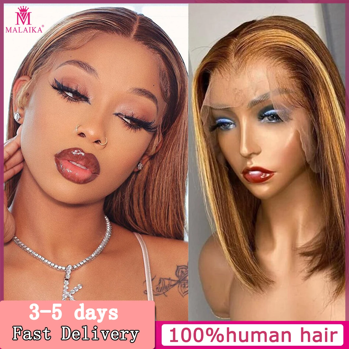 

Bob Highlight Wigs 4/27 Colored Straight Lace Bob Wig Human Hair Wigs For Women Brazilian Virgin Short Bob Ombre Lace Part Wigs