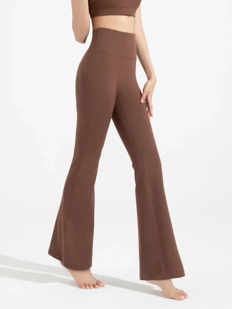 2024 New Trousers Women Clothing Flare Pants High Waisted Buttocks Lifted Sports Flared Fitness Solid Wide Leg Pants Clothes
