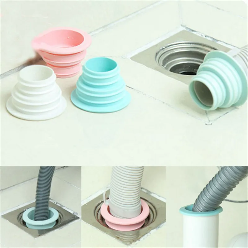 Sewer seal pipe deodorant sealing plug telescopic water tank sewer ring washing machine sewage pipe 1PC