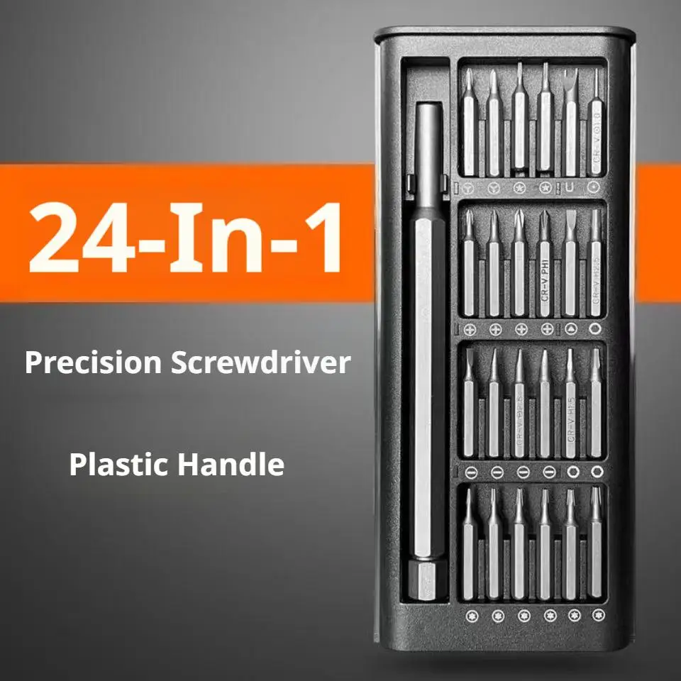 Precision 24-in-1 Magnetic Screwdriver Set with Hexagonal and Flat Heads