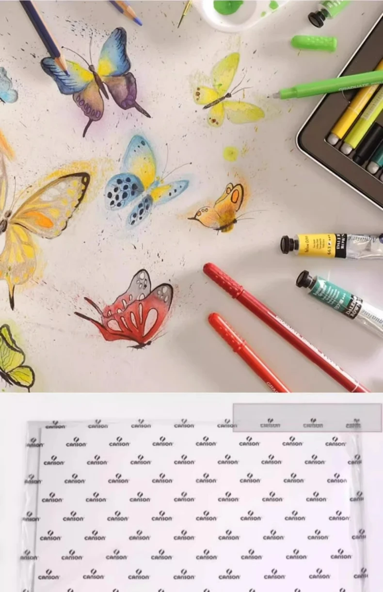 CANSON IMAGINE Aquarellpapier-Block Heißgepresst 200g A3/A4/A5 50 Blatt pro Block Holzpulpe-Papier für Aquarellmalerei – Detail 17