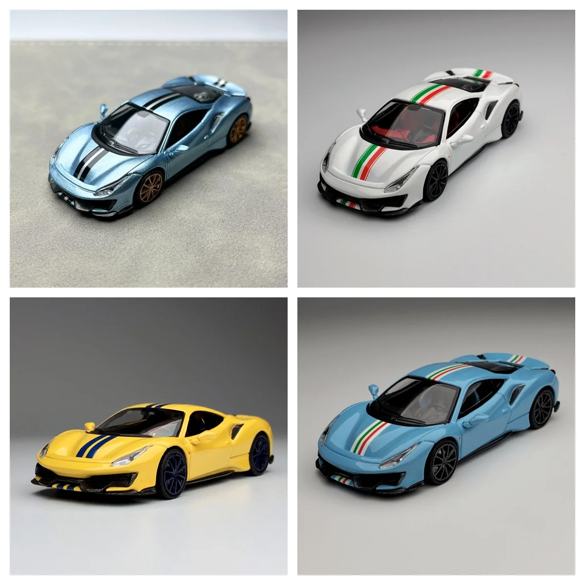 Toc 1:64 488 피스타 슈퍼카 합금 다이캐스트 모델 레이싱카 다이캐스트 모델..