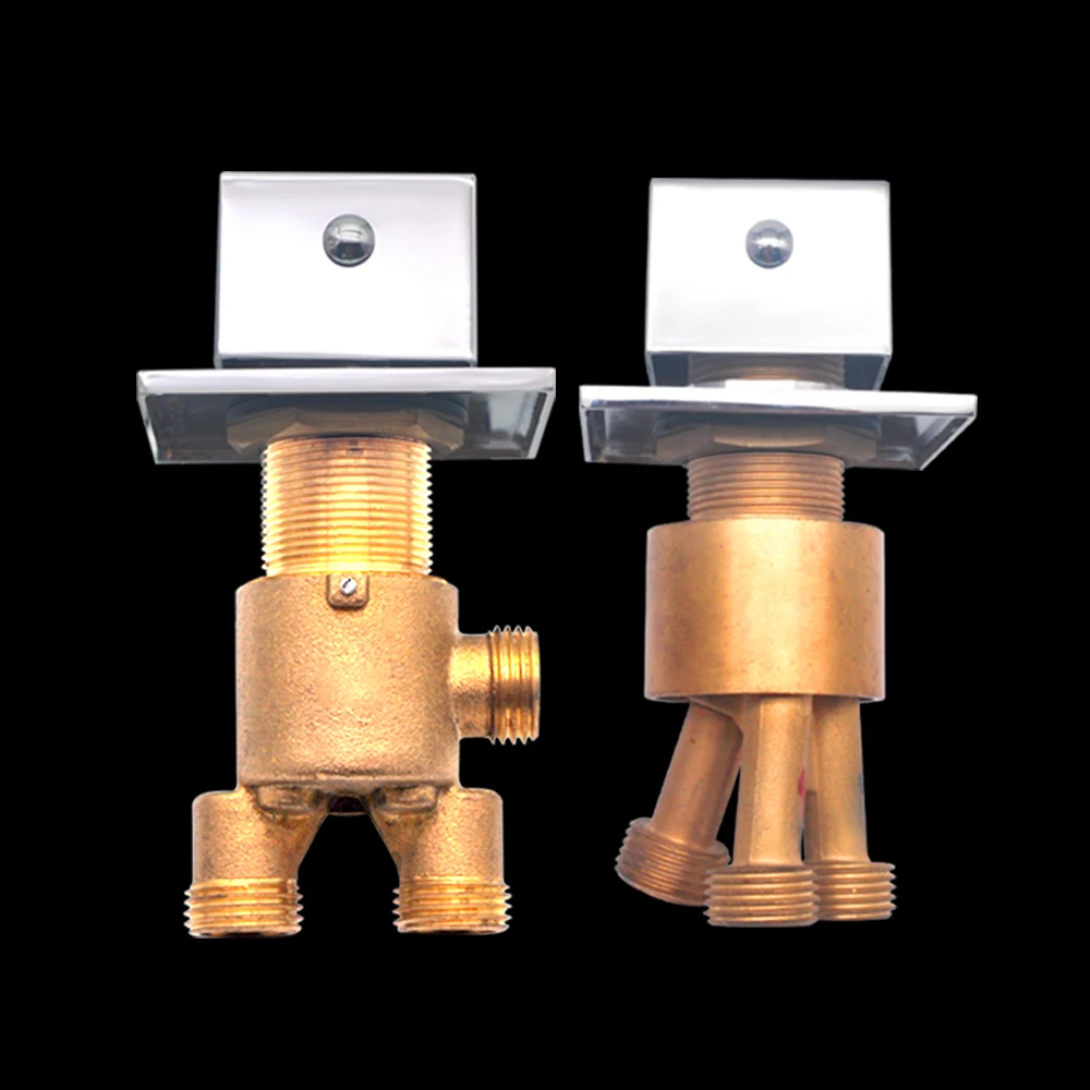 Square Bathtub Tap Waterfall Faucet Bath Tub Mixer Deck Mounted Tub Split Body Bathroom Faucets Mixer Diverter 2/3 Ouput 4