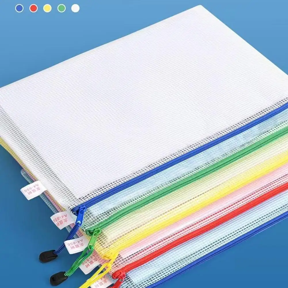 A3 PVC 그리딩 방수 지퍼 백, 포켓 폴더 파우치, 서류 펜 필링 문구 정리함, 사무실 용품, S8E1, 5 개