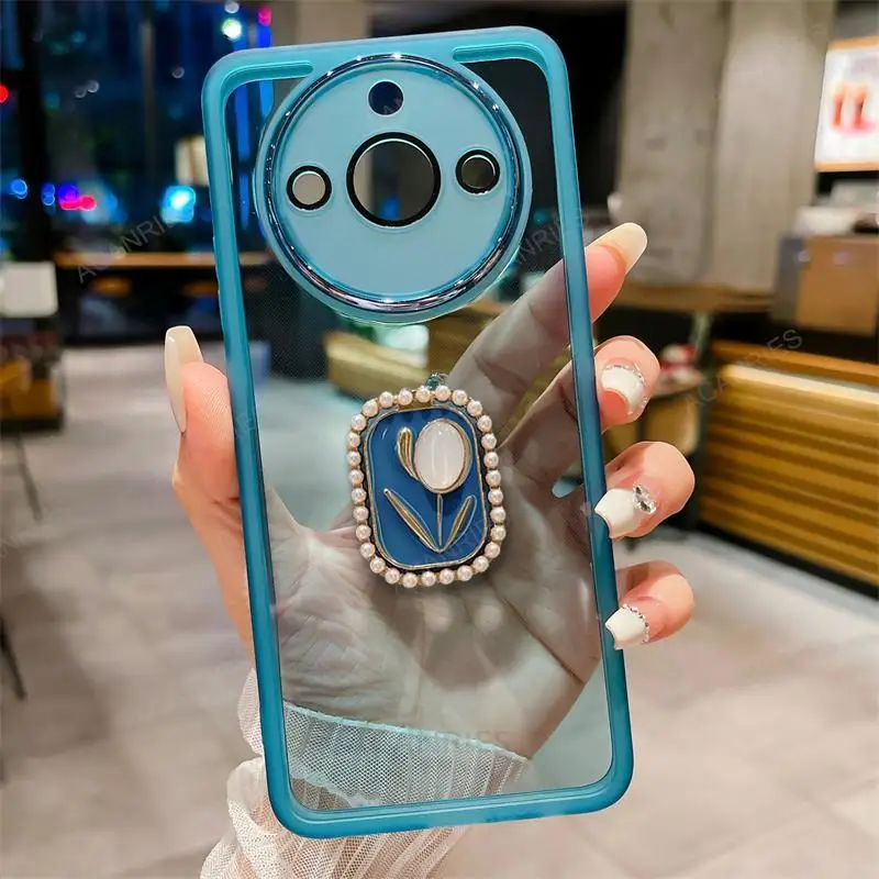 Oppo Realme 11 4G 5G 10 Pro Plus 6i C55 C53 C35 C33 C31 C30 C25 C20 C15 Tulip tartó átlátszó szilikon tok C 55 53_voghion.com