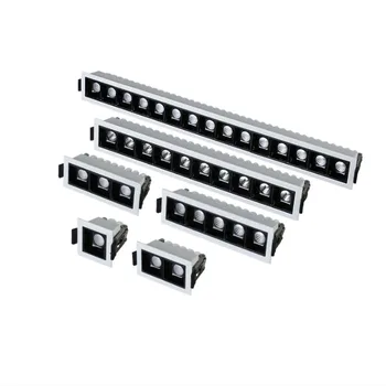 오목 LED 선형 램프, 밝기 조절 스포트라이트, CREE COB 눈부심 방지 LED 스트립, 천장 그릴 램프, 6W, 9W, 15W, 25W, 36W, AC 110V, 220V