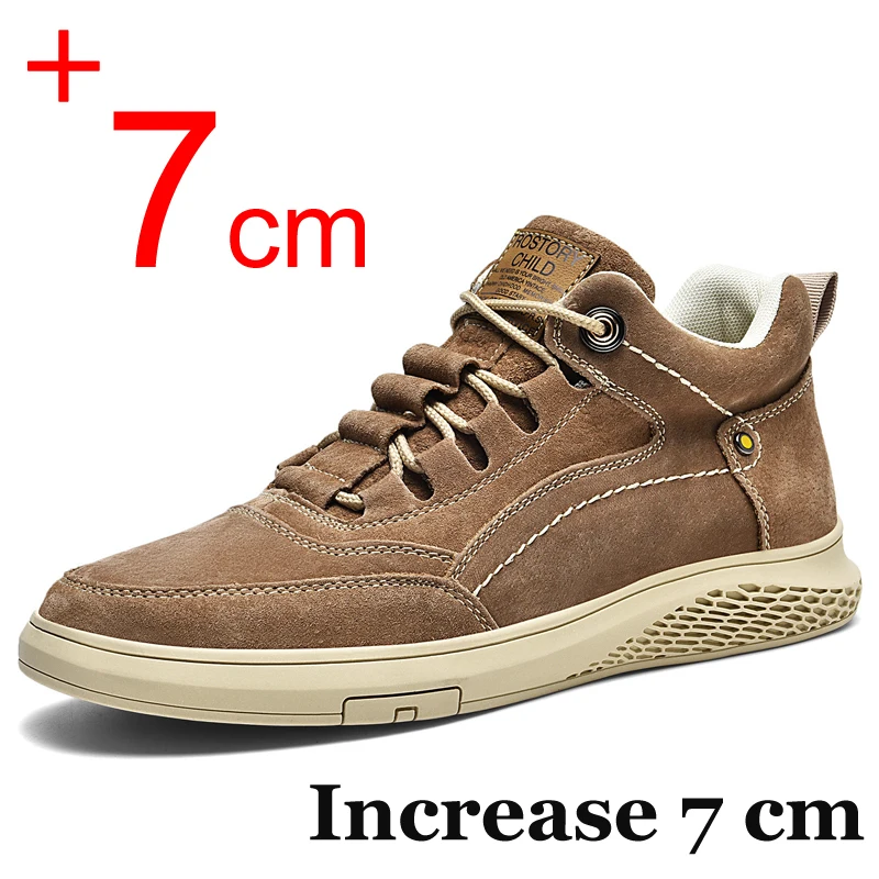 Spring Fashion Men Sneakers Elevator Shoes 7CM Invisible Heightening Shoes Man Trendy High Top Breathable Casual Taller Shoes 4