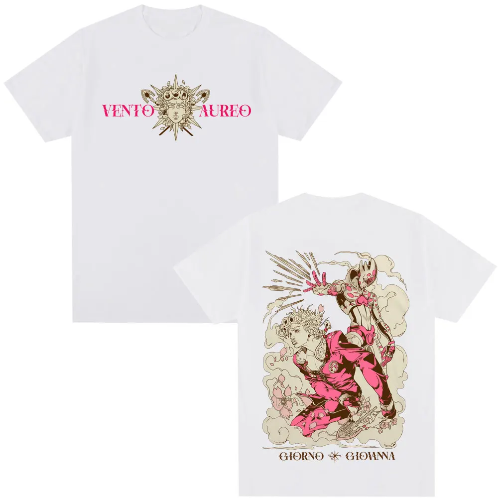 Anime Jojo Bizarre Adventure T-shirt Giorno Giovanna Manga Grafik T-shirts Männer Frauen Kleidung Baumwolle Casual Übergroßen T-shirts