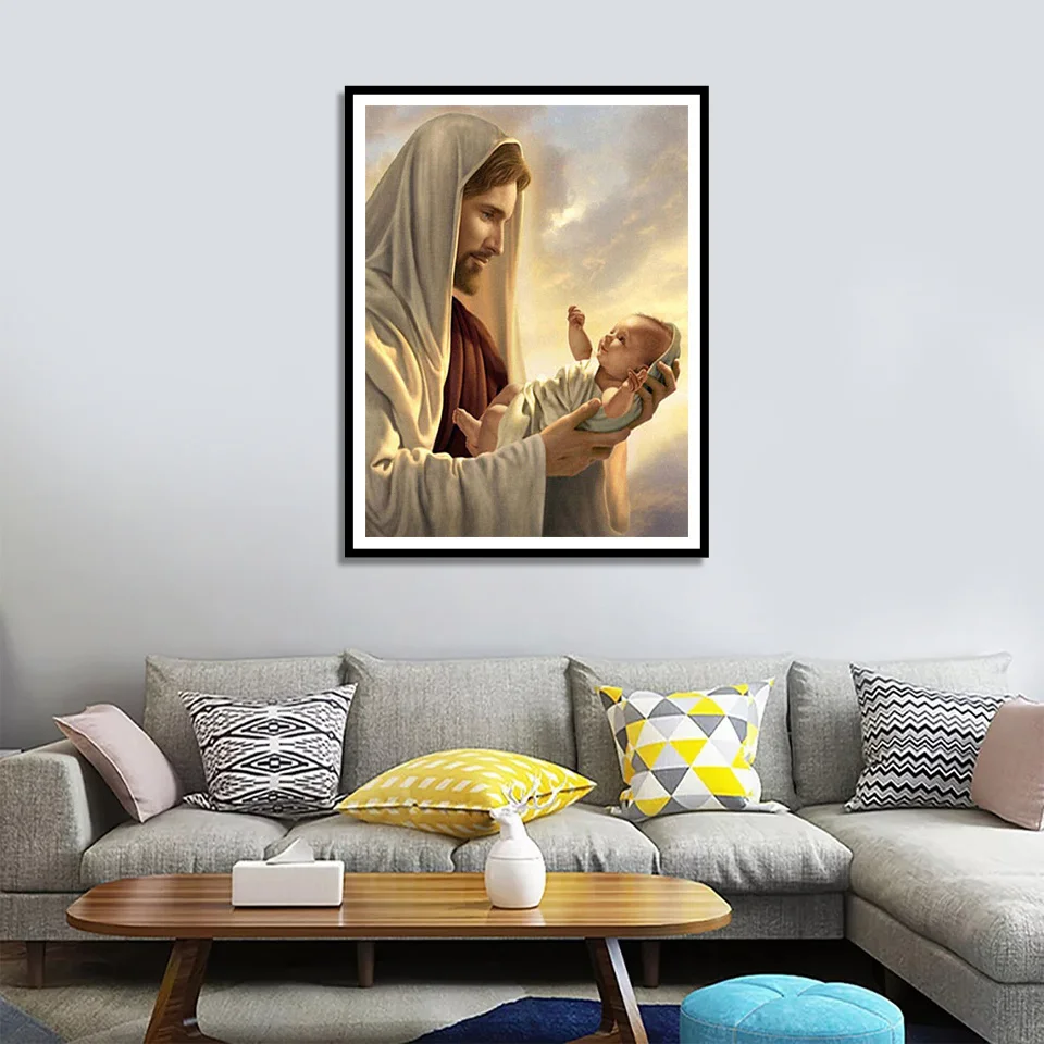 EverShine Diamond Mosaic Portrait Painting DIY Needlework Religion Diamond Embroidery Jesus Cross Stitch Kit Broidery Home Decor