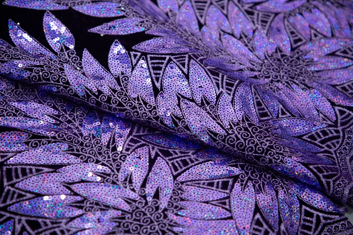 Kalume African Tulle Lace Fabric Sequins 2025 Nigerian Tulle Velvet Lace Fabric Tissue Fabric for Party Sew Cloth F3576