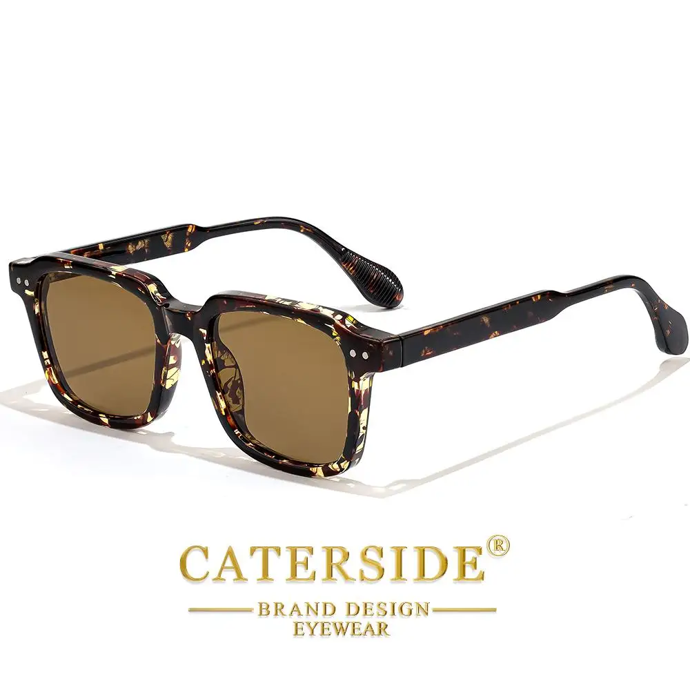 CATERSIDE Männer Sport Mode Sonnenbrillen Quadratischen Rahmen Frauen Retro Outdoor Reise Blackout Suneyeglass Urlaub Geschenk Gläser UV400 – Detail 12